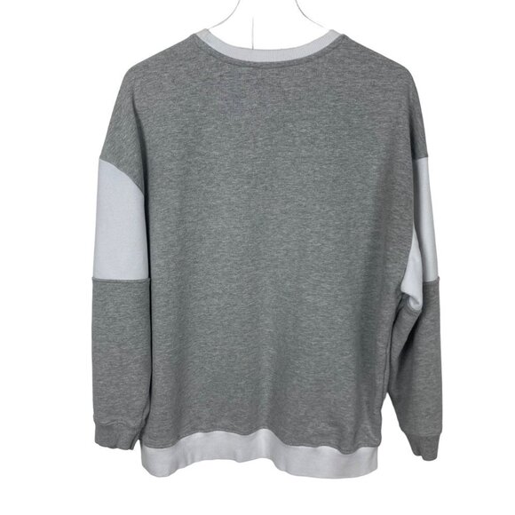 Guess Factory Womens Gray Eco Damia Logo Sweatshirt Small Oversize Patch Letters - Picture 4 of 6